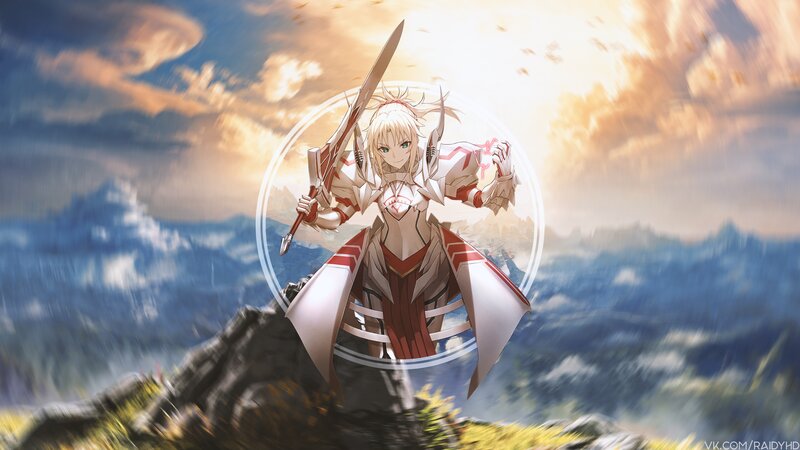 Blonde Warrior Woman — White, Dramatic, Sunset