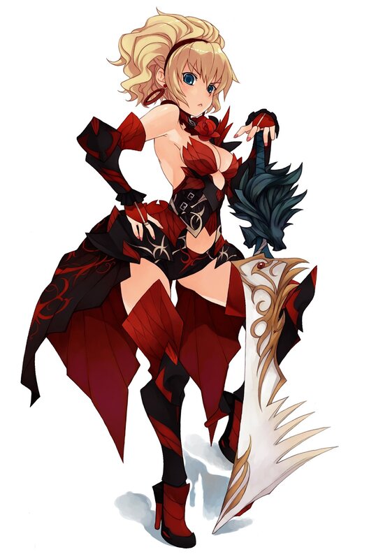 blonde warrior woman with sword