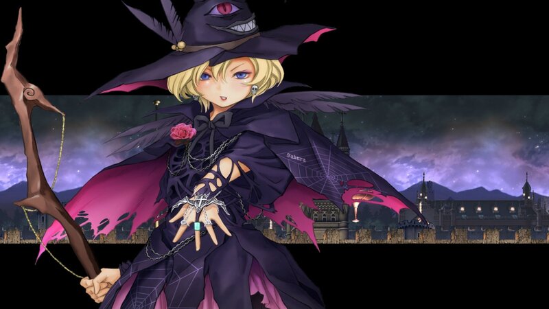 Blonde Witch Character — Purple, Dramatic, Night
