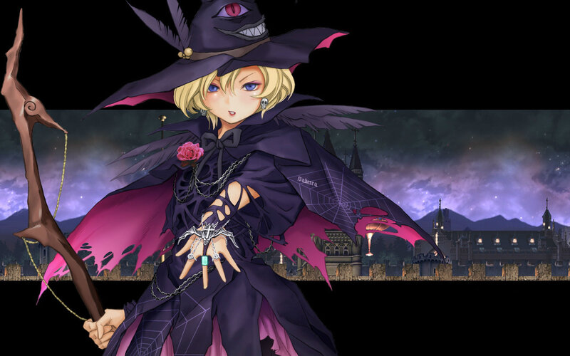 Blonde Witch Character — Purple, Dramatic