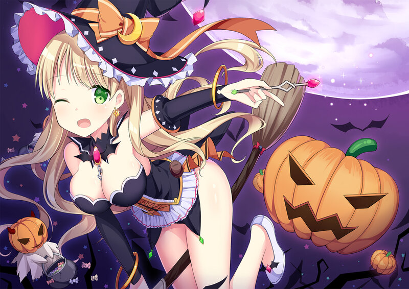 Blonde Witch Character — Purple, Festive