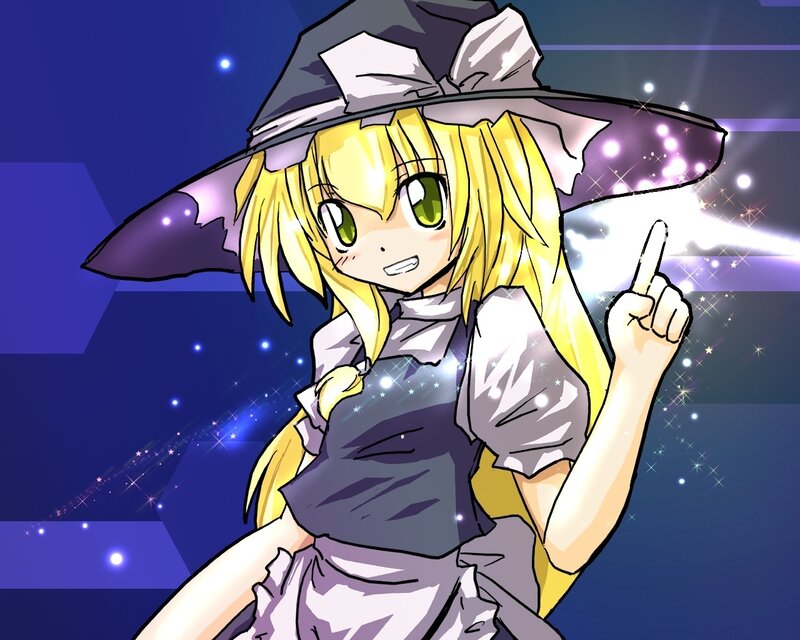 Blonde Witch Girl — Blue, Magical, Night