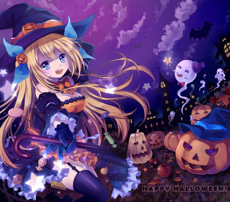 Blonde Witch Girl — Purple, Festive