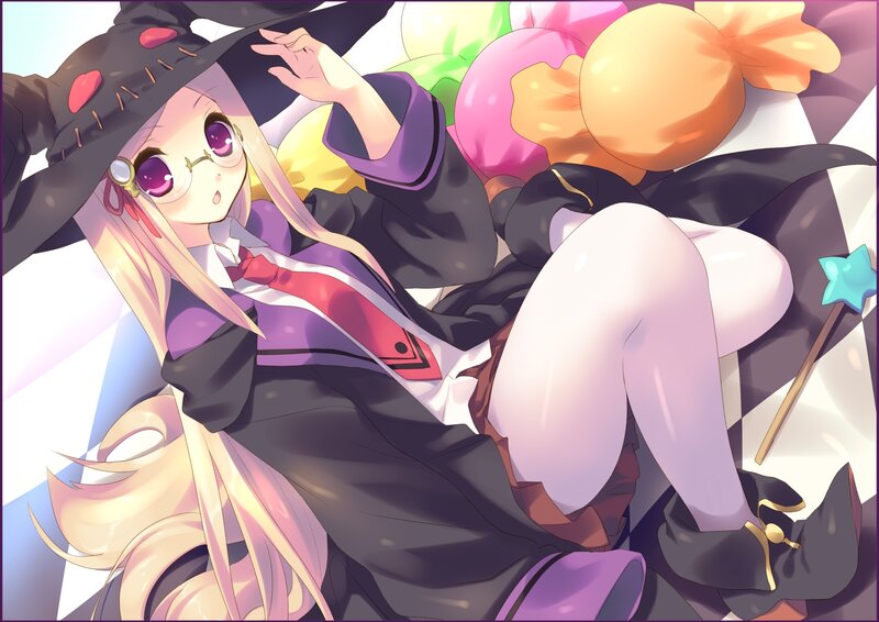 Blonde Witch Girl — Purple, Playful