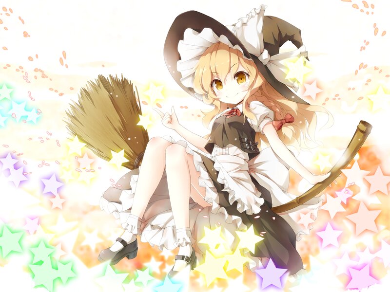Blonde Witch Girl — White, Cheerful