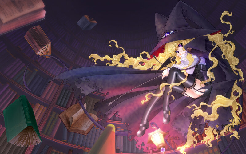 Blonde Witch in Library