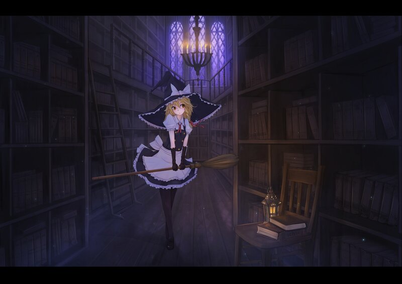 Blonde Witch with Broom