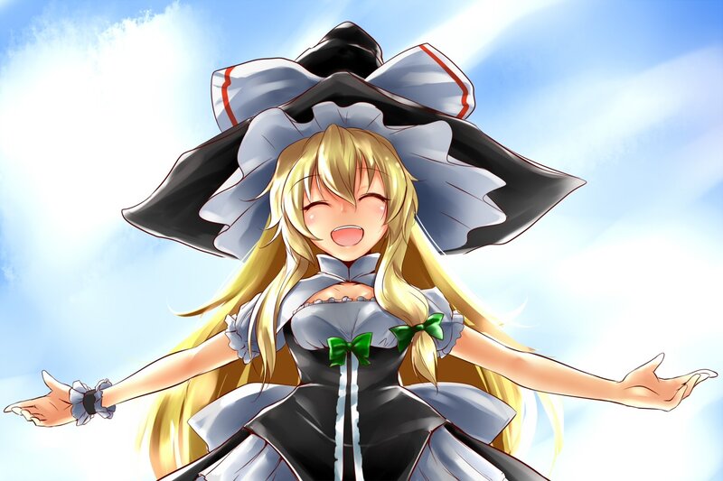 blonde witch with open arms