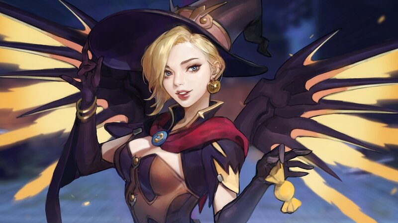 Blonde Witch with Wings