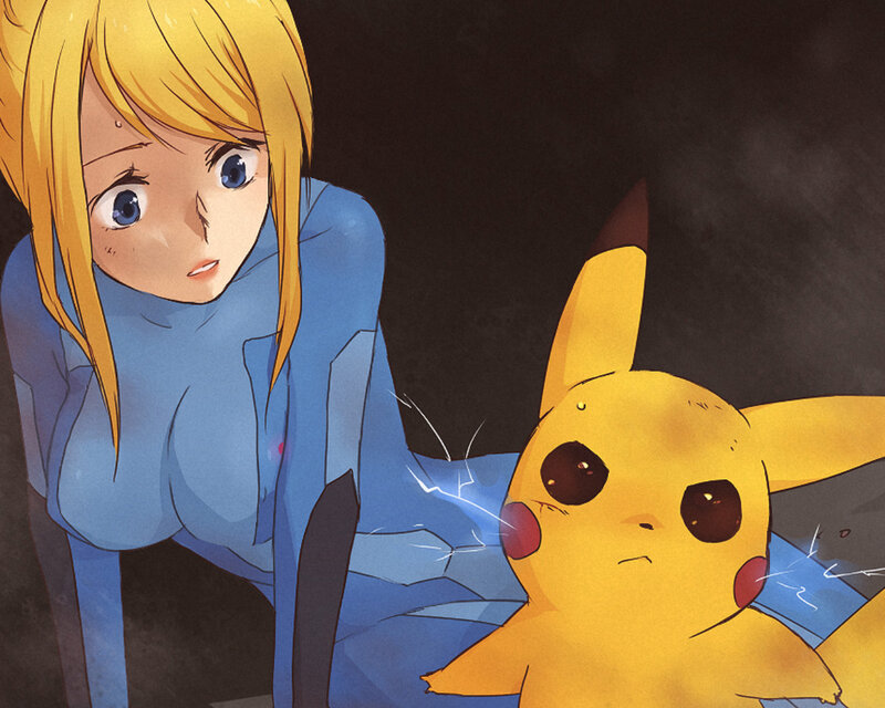 Blonde Woman and Pikachu — Yellow