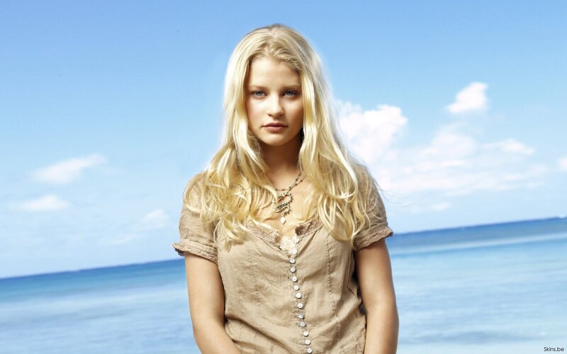 Blonde woman at the beach