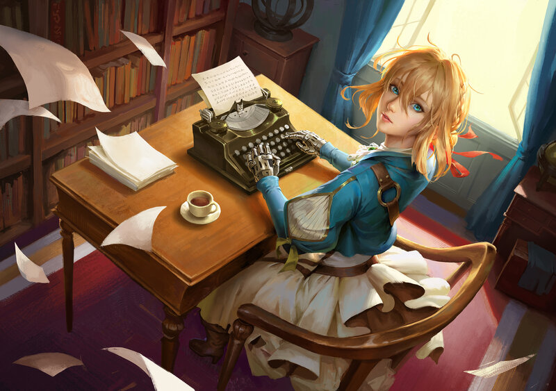 Blonde Woman at Typewriter