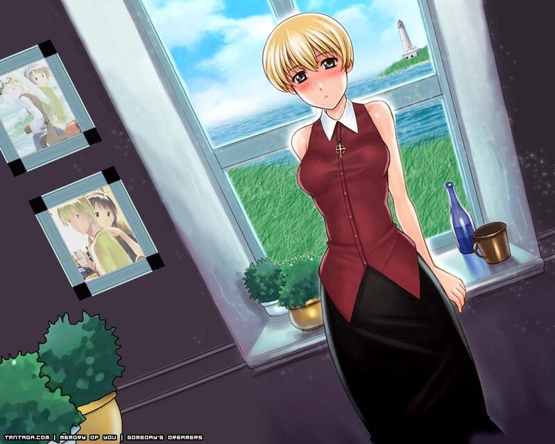 Blonde Woman by Window — Red