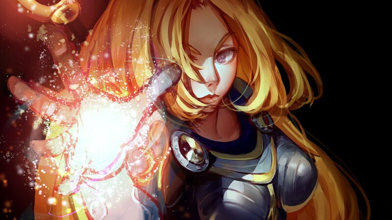 Blonde Woman Casting Spell — Gold