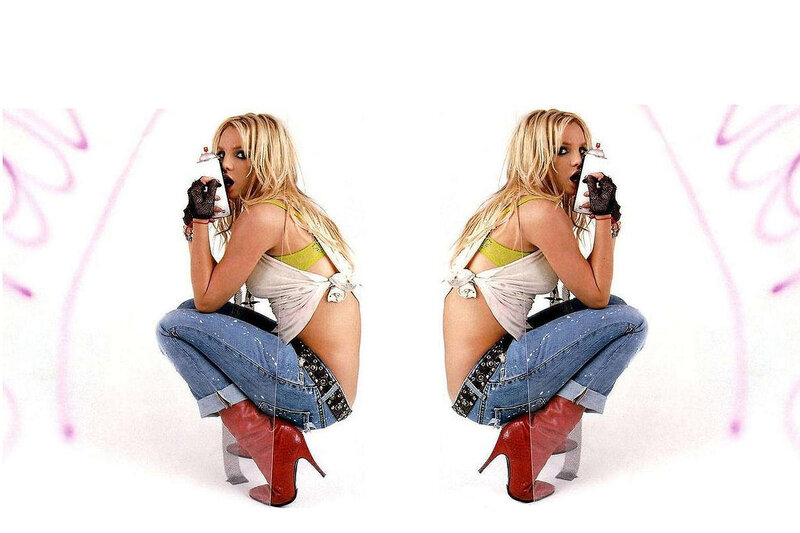 Blonde Woman Crouching — White