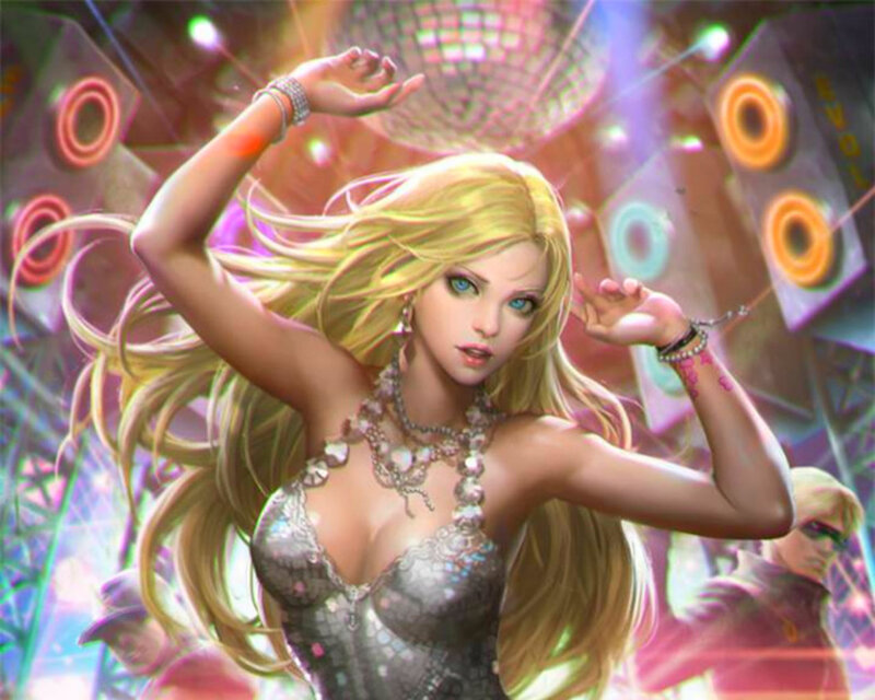 Blonde Woman Dancing — Gold