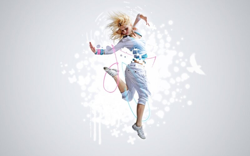 Blonde Woman Dancing