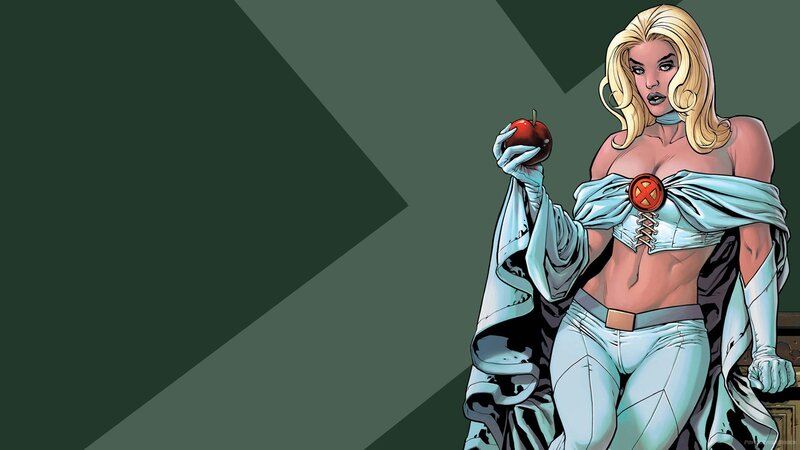 Blonde Woman Holding Apple — Green