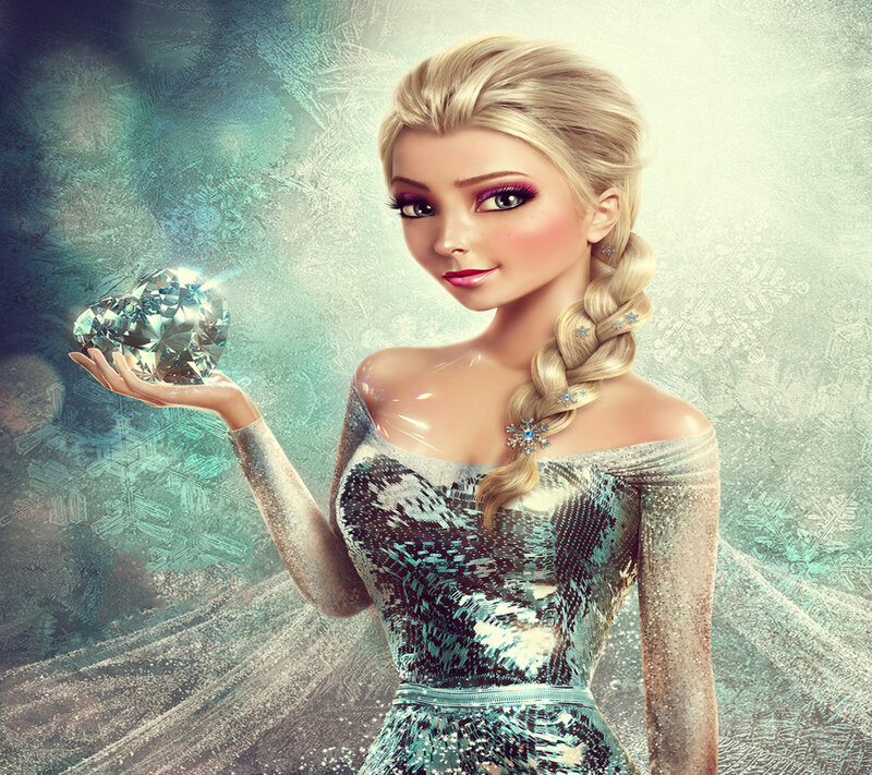 Blonde Woman Holding Diamond