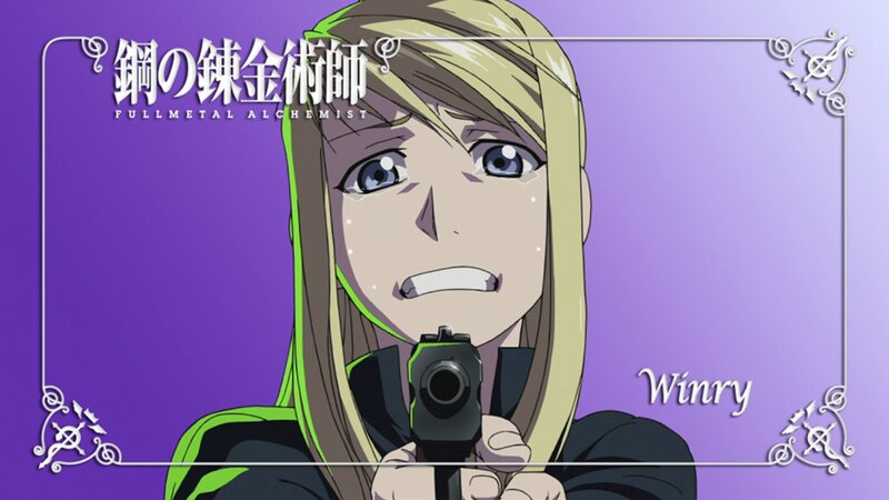 Blonde Woman Holding Gun — Purple, Dramatic, Anime
