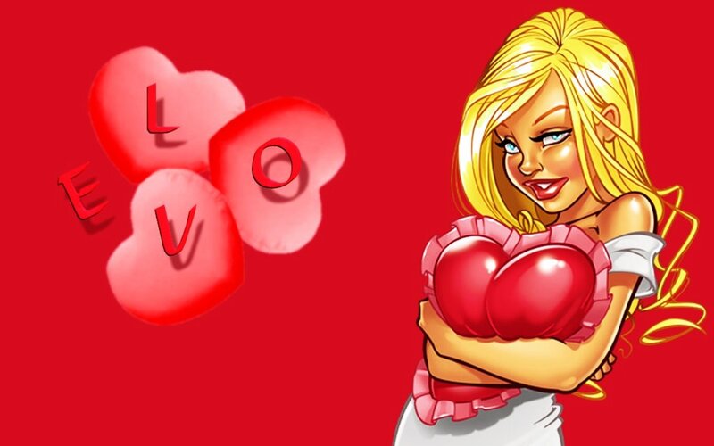 Blonde Woman Holding Hearts