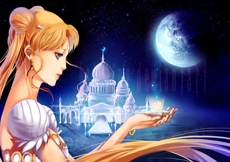 Blonde Woman Holding Orb