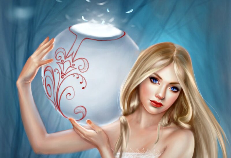 Blonde Woman Holding Vase