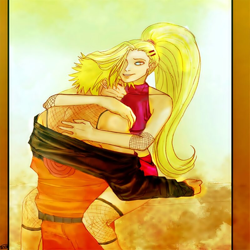 Blonde Woman Hugging Man — Yellow, Warm