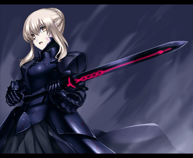 Blonde Woman in Armor — Black