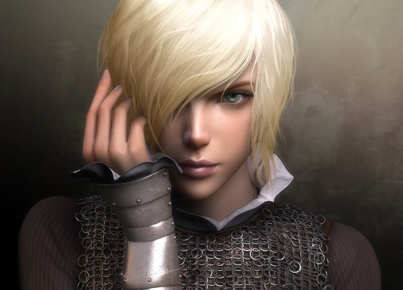 Blonde Woman in Armor — Blond