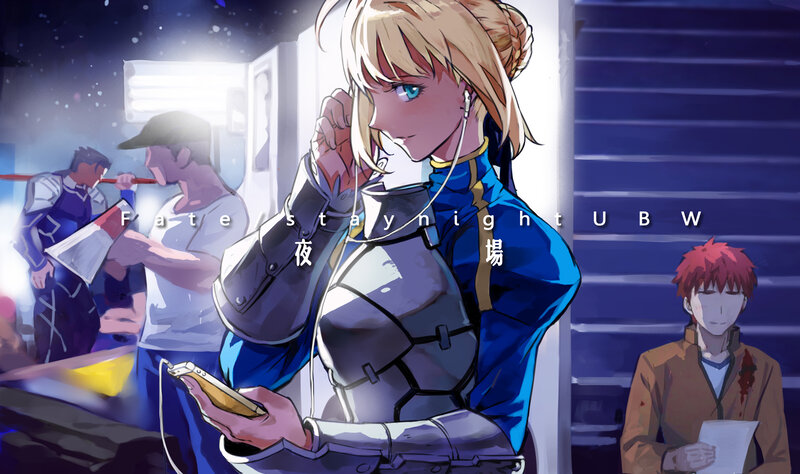 Blonde Woman in Armor — Blue, Dramatic, Night, Anime