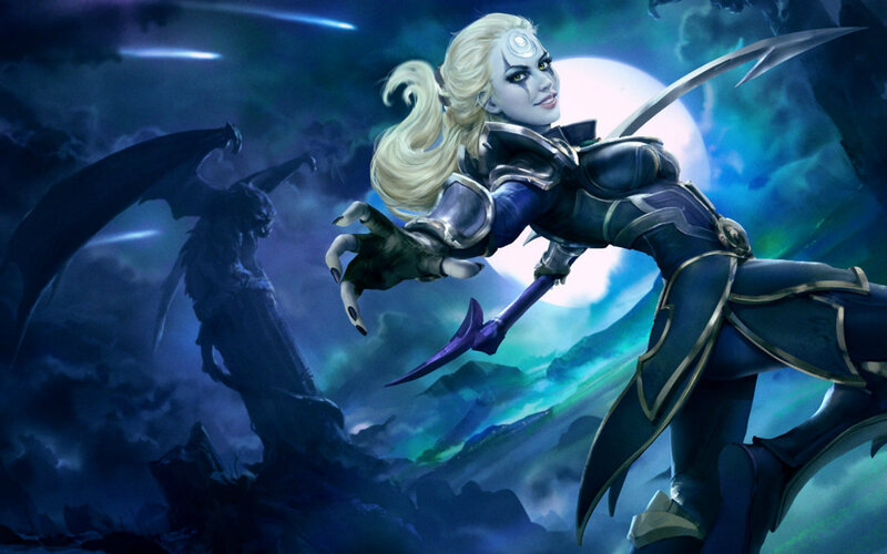 Blonde Woman in Armor — Blue, Dramatic, Night, Digital Art