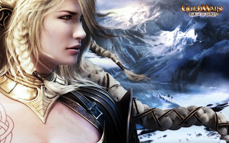 Blonde Woman in Armor — Blue, Dramatic, Winter