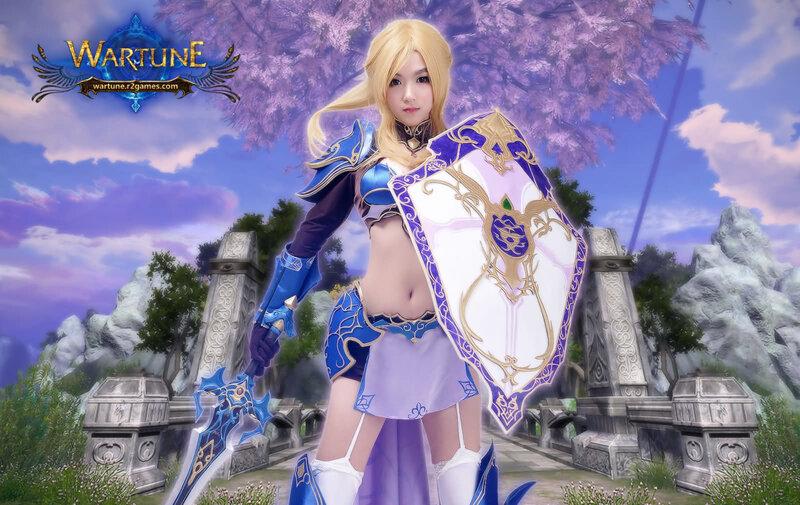 Blonde Woman in Armor — Blue, Serene
