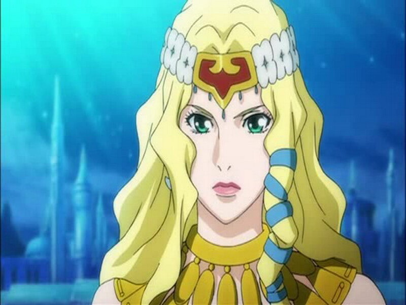 Blonde Woman in Armor — Blue