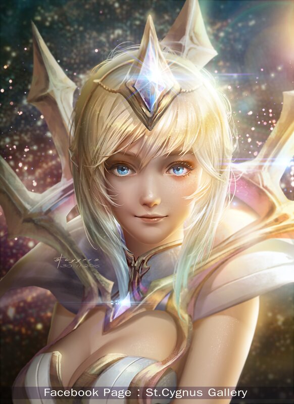 Blonde Woman in Armor — Gold, Dramatic, Digital Art