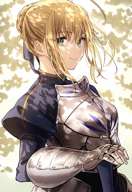 Blonde Woman in Armor — Gold, Serene