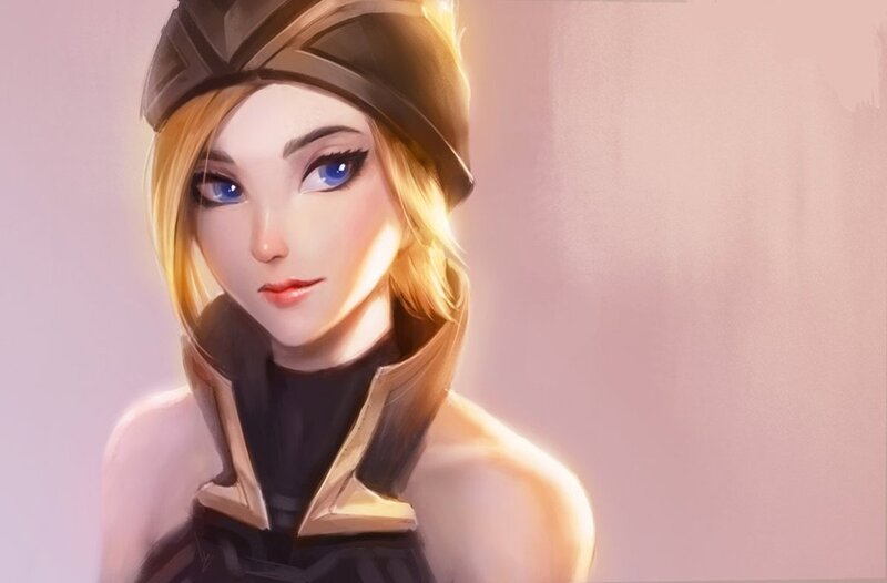 Blonde Woman in Armor — Pink