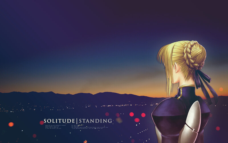 Blonde Woman in Armor — Purple