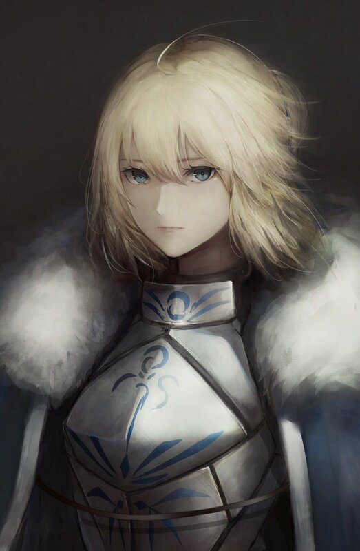 Blonde Woman in Armor — White, Dramatic, Digital Art
