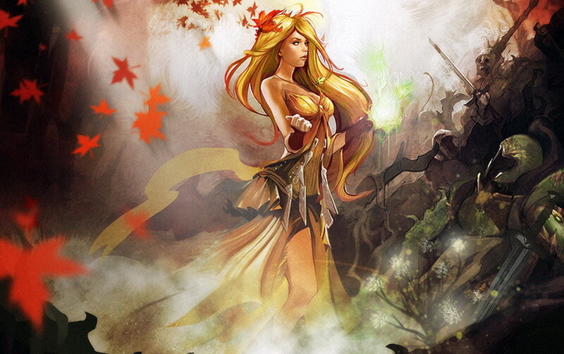 Blonde Woman in Autumn — Yellow