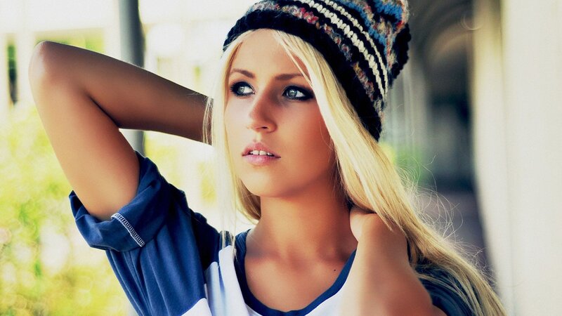 Blonde Woman in Beanie