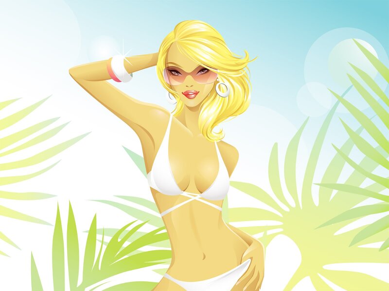 Blonde woman in bikini
