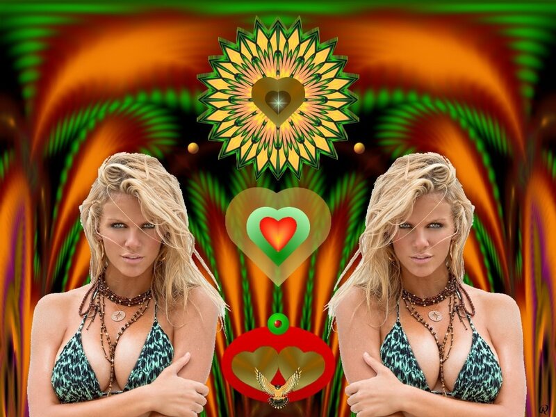 Blonde Woman in Bikini — Green, Vibrant