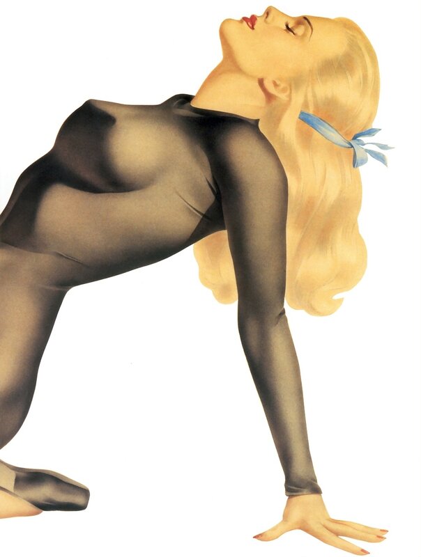 blonde woman in black bodysuit