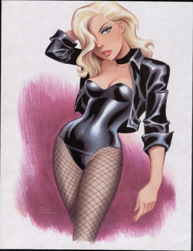 blonde woman in black bodysuit