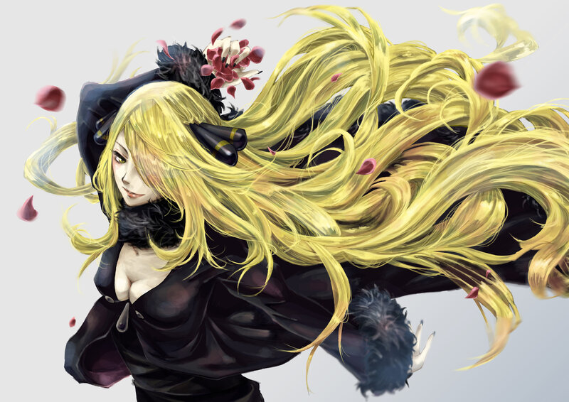 Blonde Woman in Black Coat — Yellow, Dramatic