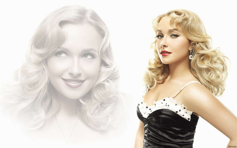 blonde woman in black dress