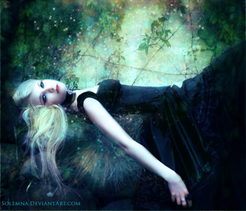 Blonde Woman in Black Dress — Dreamy