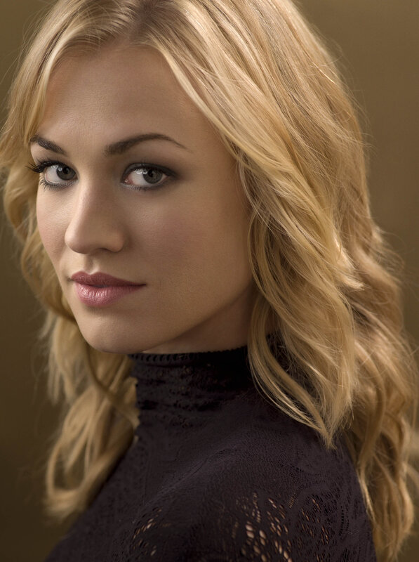 blonde woman in black lace